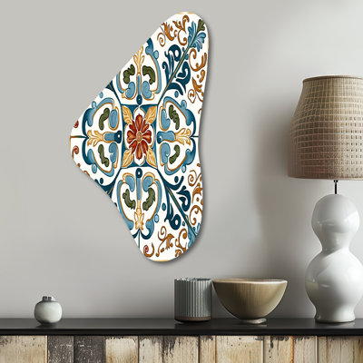 Tishara - Abstract Tile Boomerang Shape Asymmetric Metal Wall Art