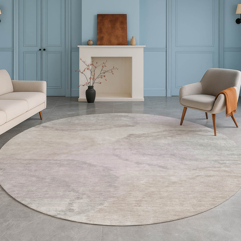 Machine Washable Indoor/Outdoor Chantille ACN2443 Casual Rug, Beige, 8' Round