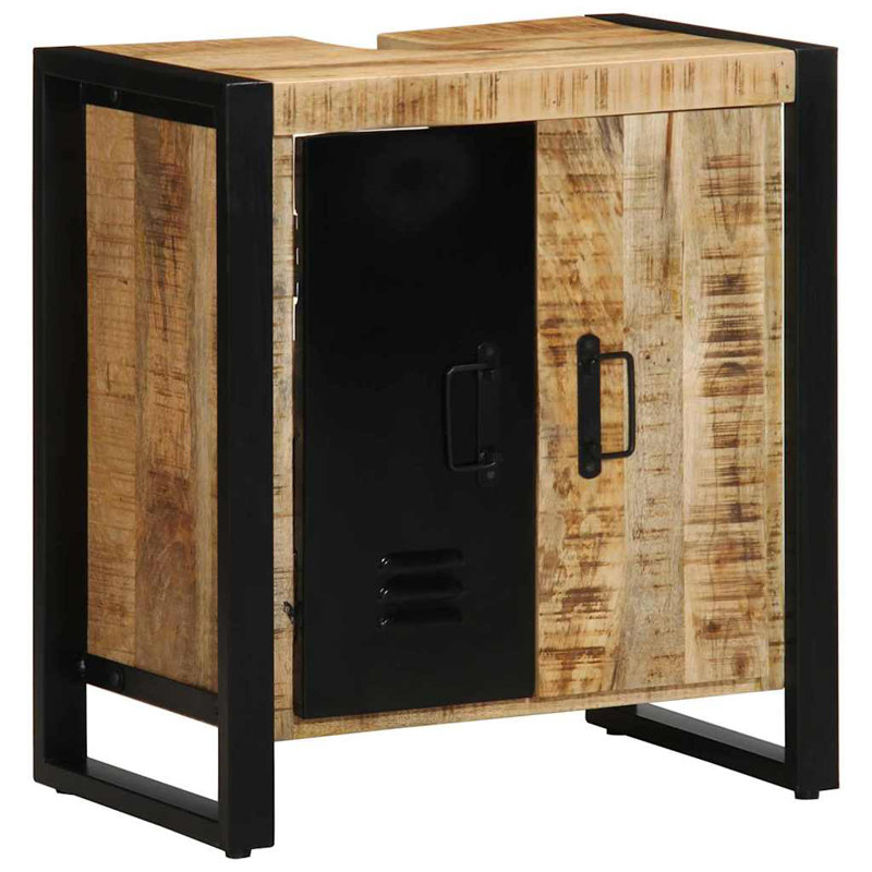 Bathroom Cabinet 55 X 35 X 60 Cm Solid Reclaim Wood, Natural