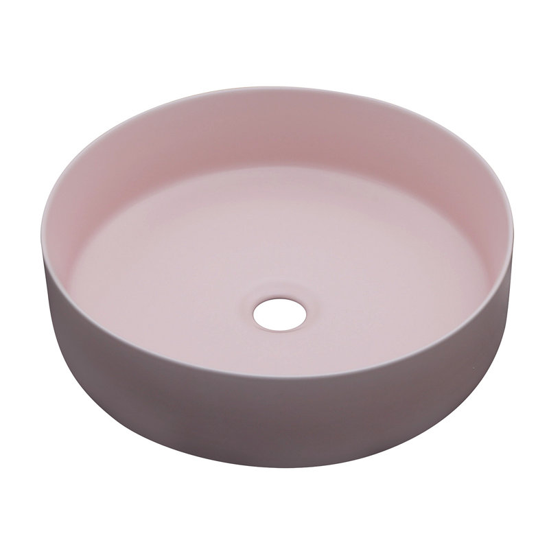 Lavabo de salle de bain en céramique rose 15,75 "X 15,75"