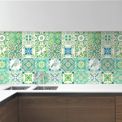38.1cm W x 38.1cm L PVC Peel and Stick Mosaic Tile