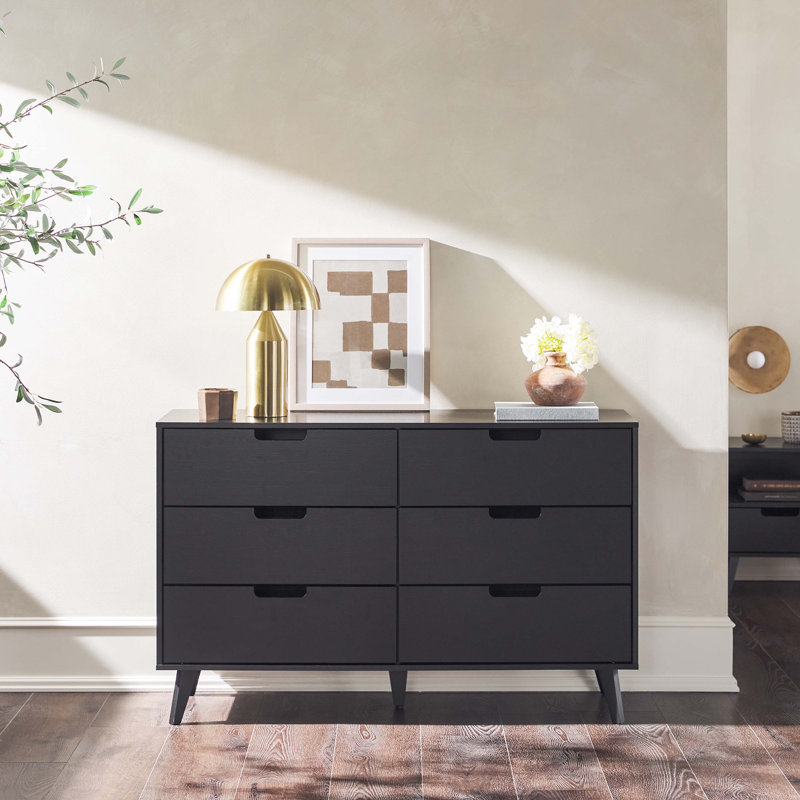 Lilette 52'' W 6 - Drawer Dresser, Black