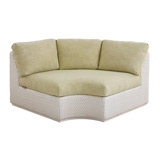 Ocean Breeze Promenade 72" Wide Outdoor Wicker Curved Loveseat with Sunbrella Cushions