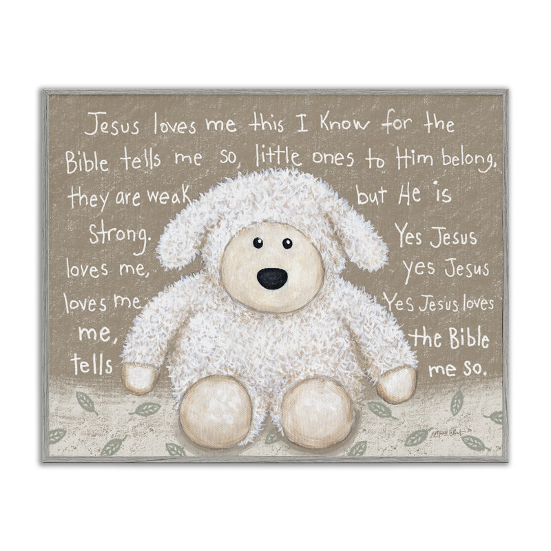 «Jesus Loves Me Little Lamb», estampe numérique, design par Annie Lapoint, H 11 po x l 14 po, Estampe numérique Farmhouse