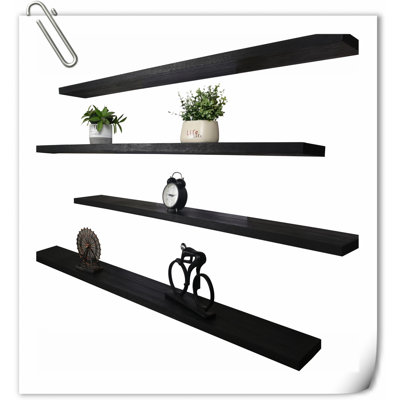 Ensemble de tablettes flottantes en bois massif 4 pièces Dawnesha