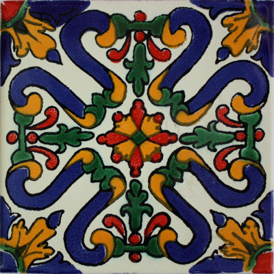 2 "x 2" 36 pièces TalaMex Atessa carreaux d'argile mexicain dosseret de mosaïque fait à la main Talavera