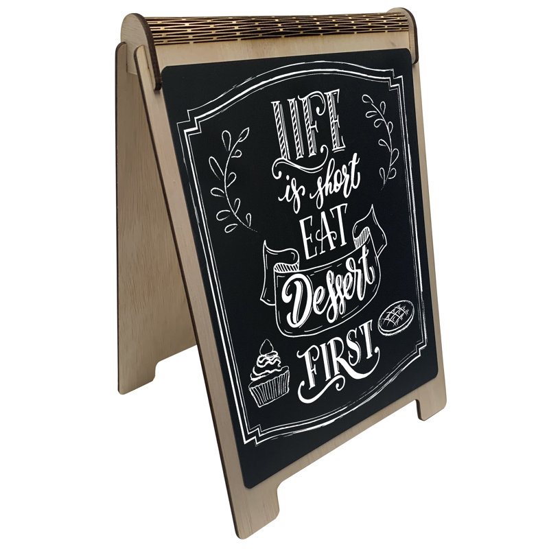 Wooden A-Frame with Chalkboard