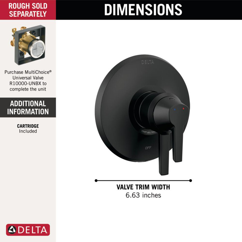 Garniture de valve Galeon 17 Series seulement, Noir mat
