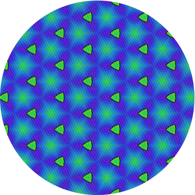 Tapis bleu/mauve à motifs Elta, Rond 3 pi