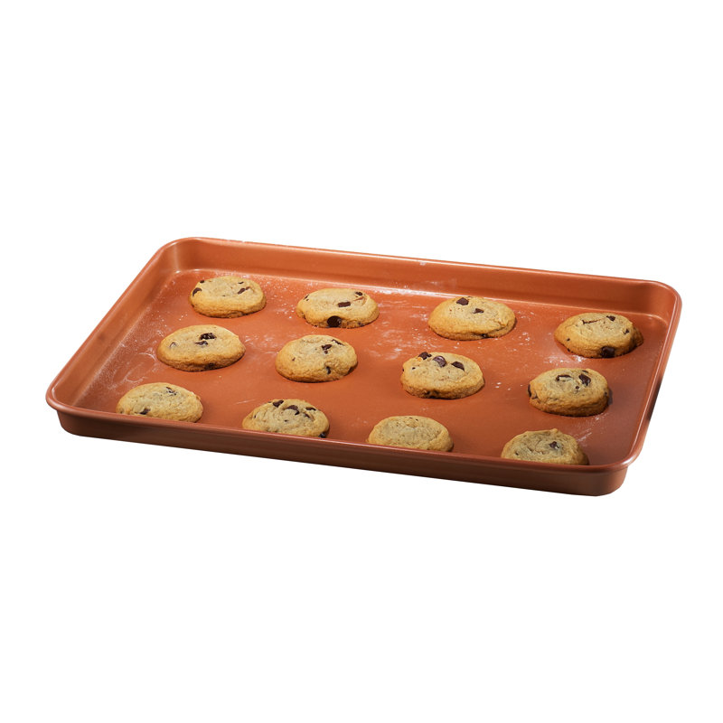 Copper Nonstick Aluminum Cookie Sheet with Ceramic Coating