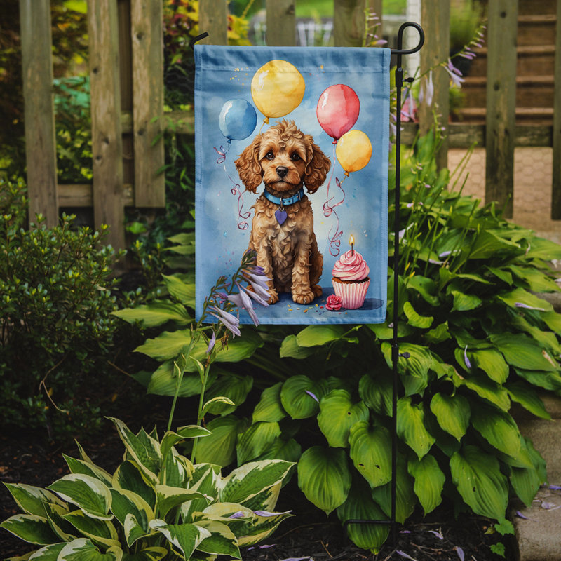 Drapeau de jardin «Happy Birthday», Cockapoo