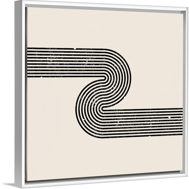 RetroGeo - Swirls III - reproduction sur toile, H 38 po x l 38 po x P 1,75 po, Cadre flottant blanc