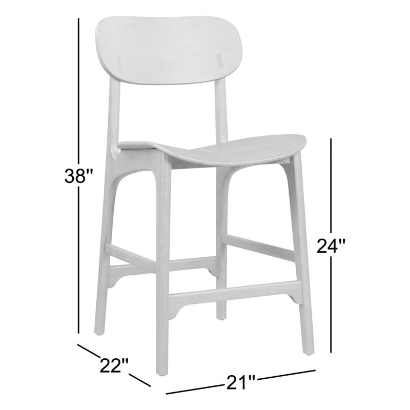 Larence Counter Stool with Solid Wood Frame, Counter Stool (24" Seat Height), Brown Ale