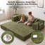 Canapé-lit futon convertible de 200 cm avec poche de rangement et porte-gobelets, canapé-lit modulable en velours côtelé, canapé-lit gigogne pour salon, aucun assemblage requis-1976803528