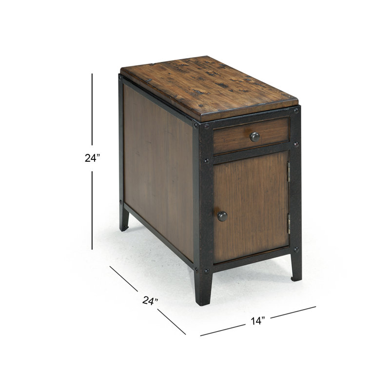Schlenker Glass Top End Table with Storage