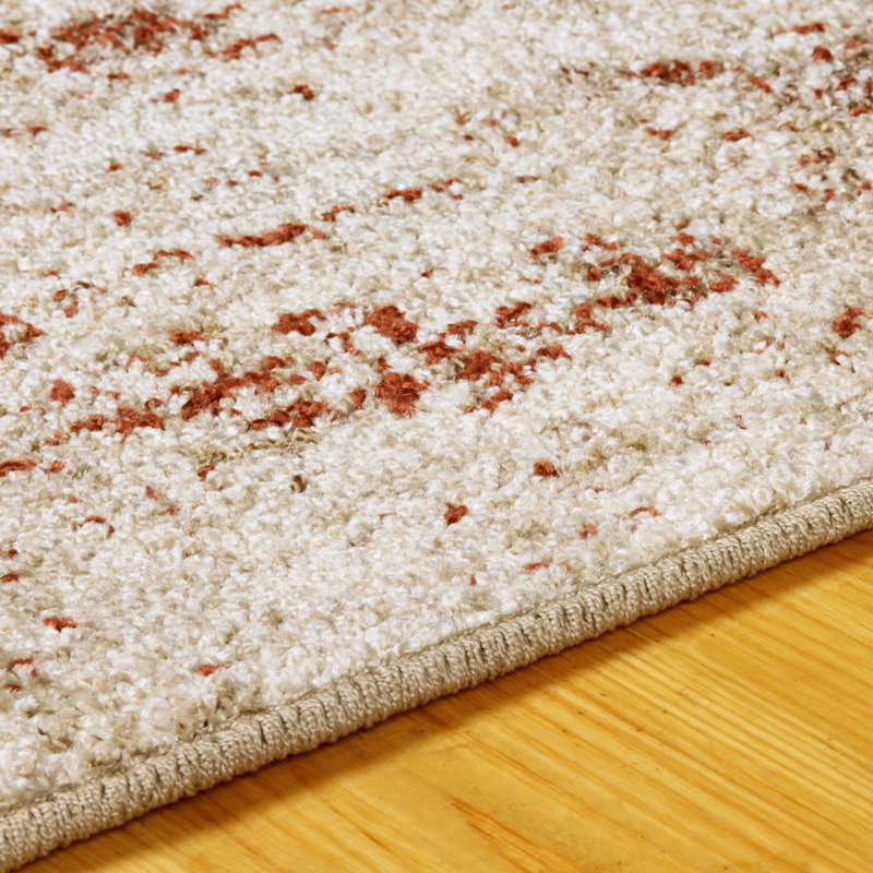 Tapis crème / gris Peretsman, Tapis de couloir 2 pi 7 po x 8 pi