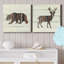 Woodland Bear - ensemble de 2 reproductions sur toiles tendues-1927226816
