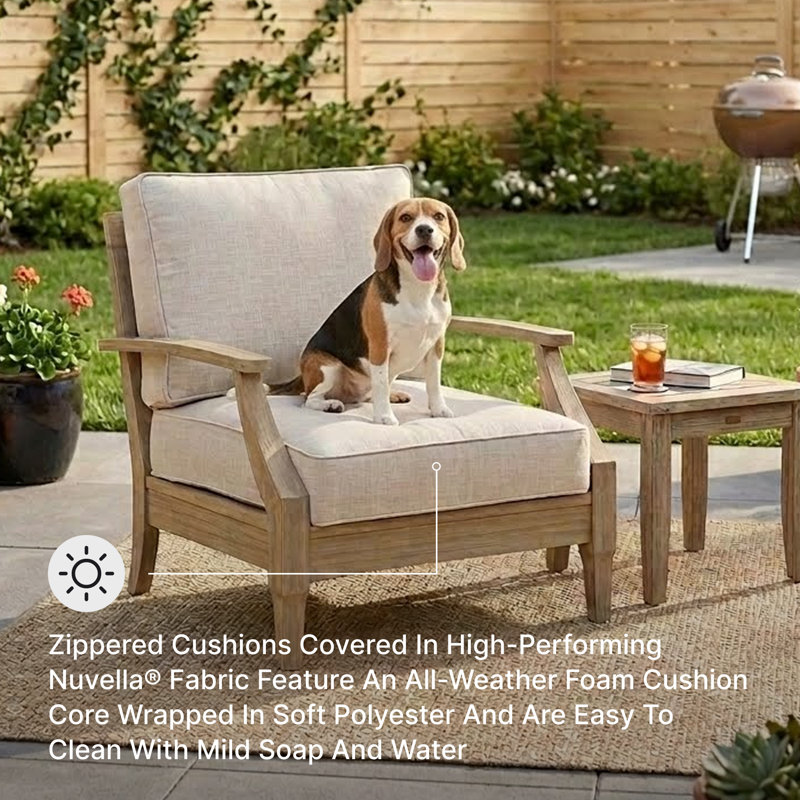 Arikka Eucalyptus Outdoor Lounge Chair
