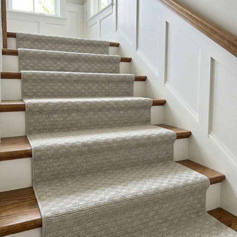 Custom Size Indoor Outdoor Runner Rug (26' x 95' Runner) - Alto Heritage Natural Grey  Pet Friendly Flatweave
