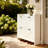 White Modern Fence Shoe Cabinet With 4 Flip Drawers, Sleek Space-Saving Entryway Organizer For Living Room-1788755786