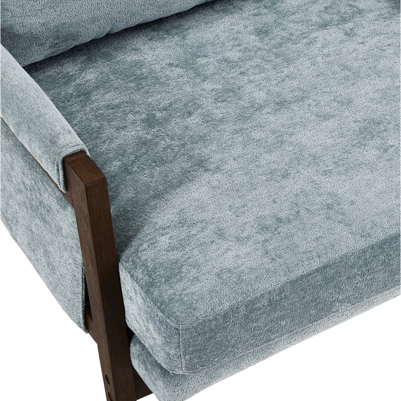 Norwich Comfy Blue Chair - For A Cozy Living Experience Mid-Century Modern Velvet Armchair In Stylish For Home. Rubberwood Frame, Luxury Velvet, Comfortable Seat. Fits Bedroom, Home Theater, Leisure Areas.