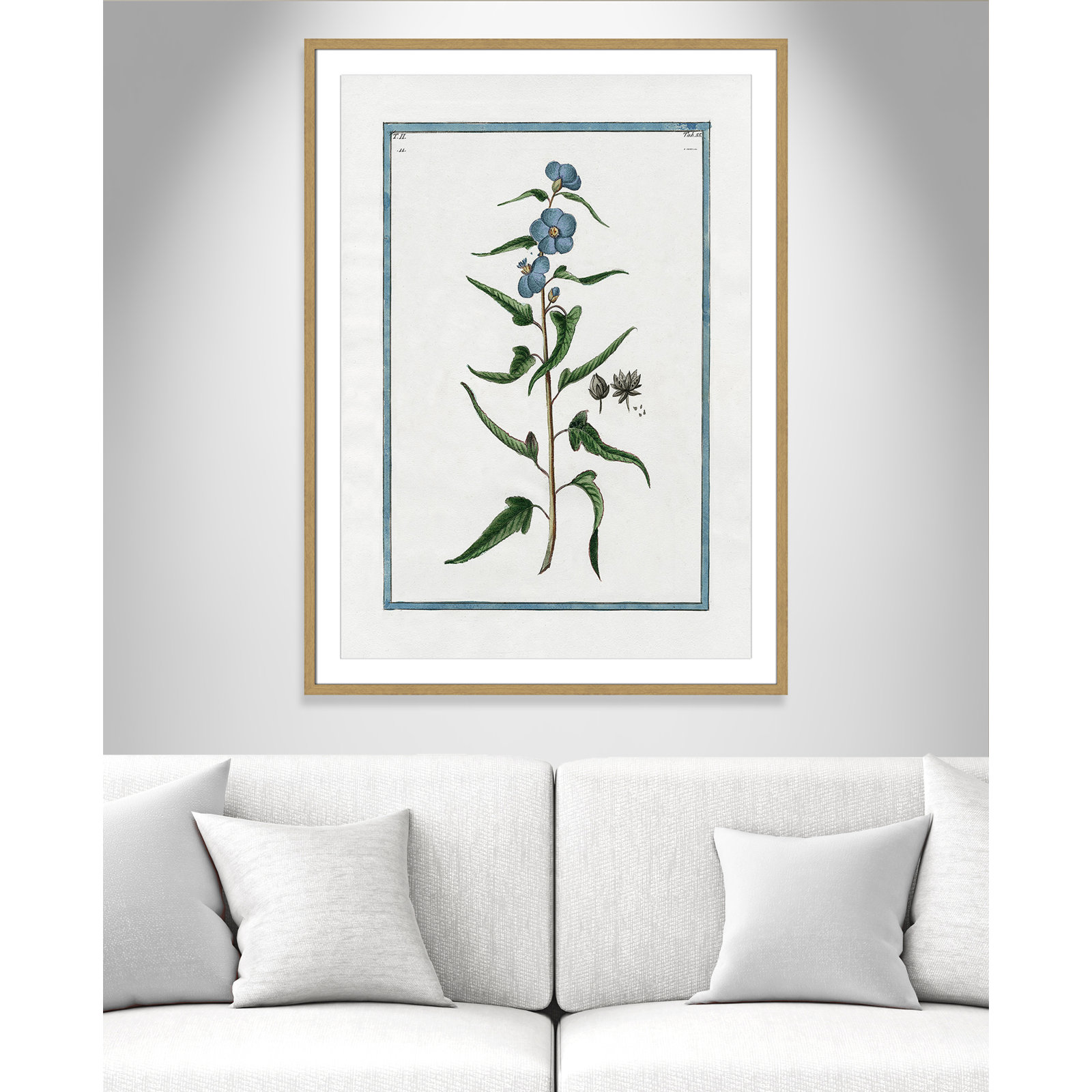 Colombe "Shabby Elegance Botanical I" Print, 29.5" W x 41.5" H, Natural Framed