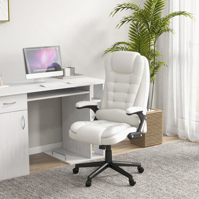 Chaise de bureau rembourrée en similicuir, pivotante, réglable en hauteur