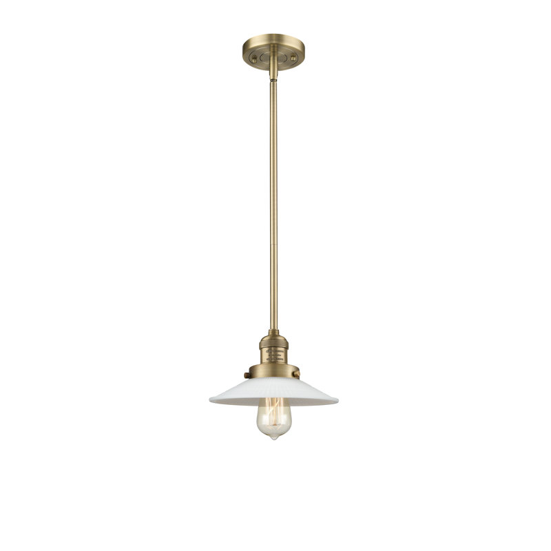 Miramontes 1 - Light Single Pendant, 3.5 Watt Vintage LED Bulb, Brushed Brass, Clear