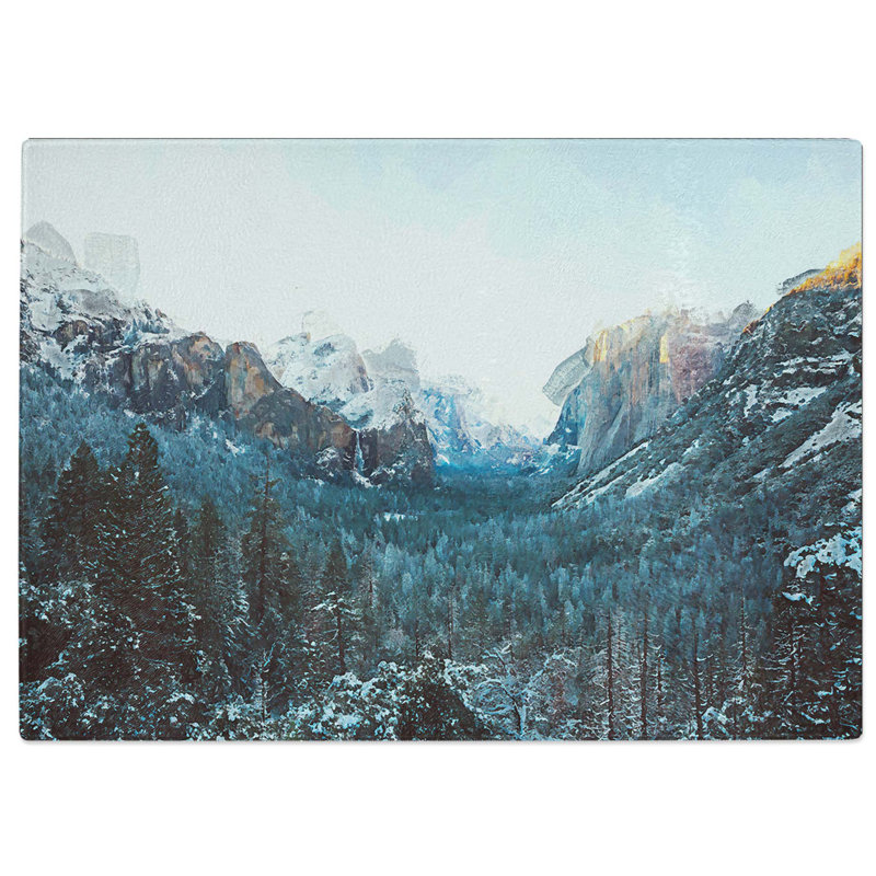 Tempered Glass Winter in Yosemite Valley in Abstract Cutting Board, 28.5 cm W x 20 cm L