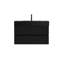 Meuble-lavabo en noyer de 36 po Grace avec lavabo en quartz noir mat et tiroirs noirs doux, meuble-lavabo mural flottant pour salle de bain moderne, lavabo une pièce noir mat, KD