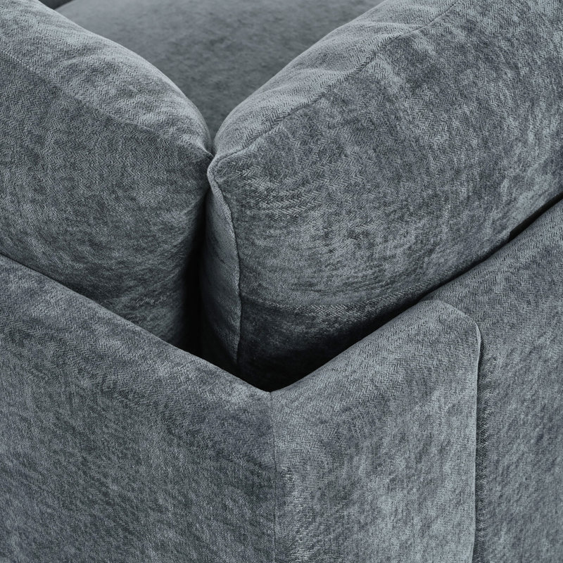 Canapé modulaire polyvalent de 115,5 po gris foncé avec tissu doux et compartiments de rangement dissimulés