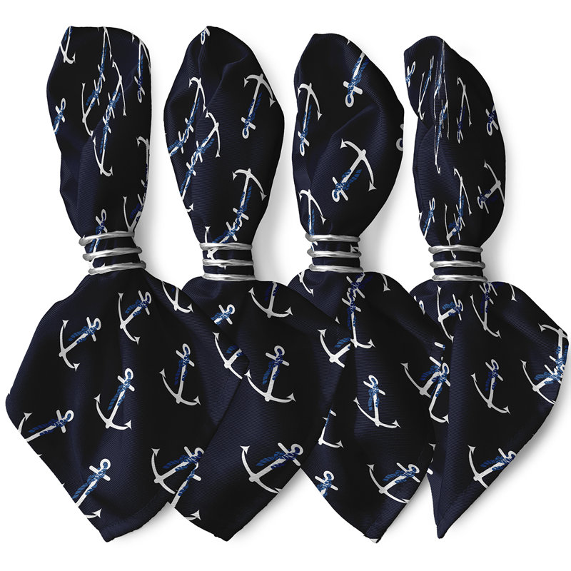 Harp Polyester Square Napkin, Navy