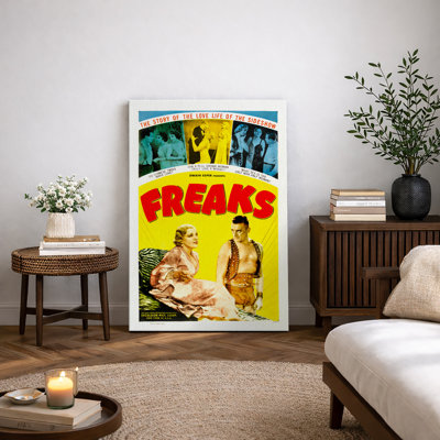 Freaks 1932, cirque rétro, film d'horreur, affiche, images de film rétro, impression sur toile encadrée