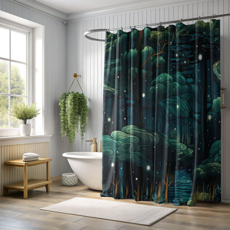 Forest Dreams - Rideau de douche Premium, H 74 po x l 71 po