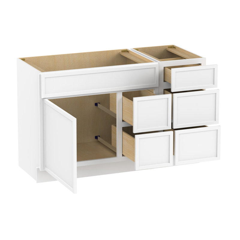 Base de meuble-lavabo simple 51 po seulement, Blanc