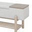 Banc rembourré avec range-chaussures, banc de rangement avec pieds en bois d'hévéa, banc d'entrée avec compartiment caché-1312742024