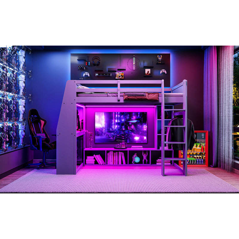 Lit mezzanine Wood
