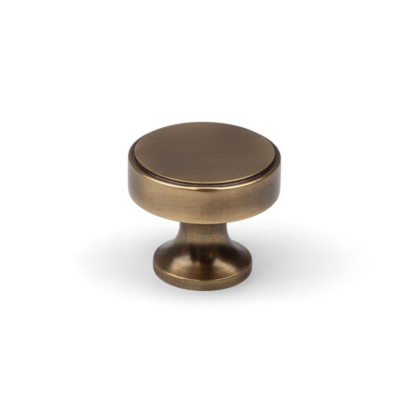 38mm Antique Brass Circular Disc Knob