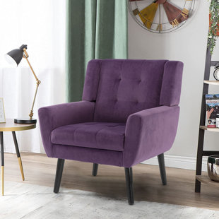 Tufted Upholstered Wide Back Armchair