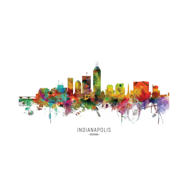 «Indianapolis Indiana Skyline» par Michael Tompsett, impression sur toile tendue, H 26 po x l 40 po x 1,5 po