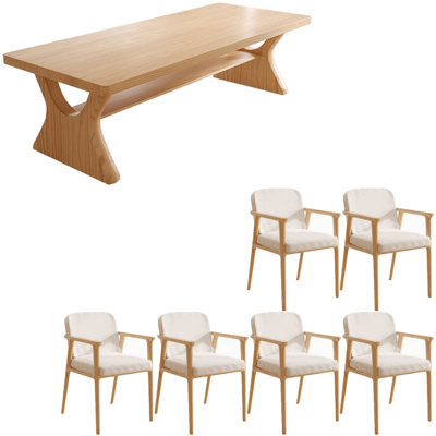 Modern simple solid wood rectangular table set