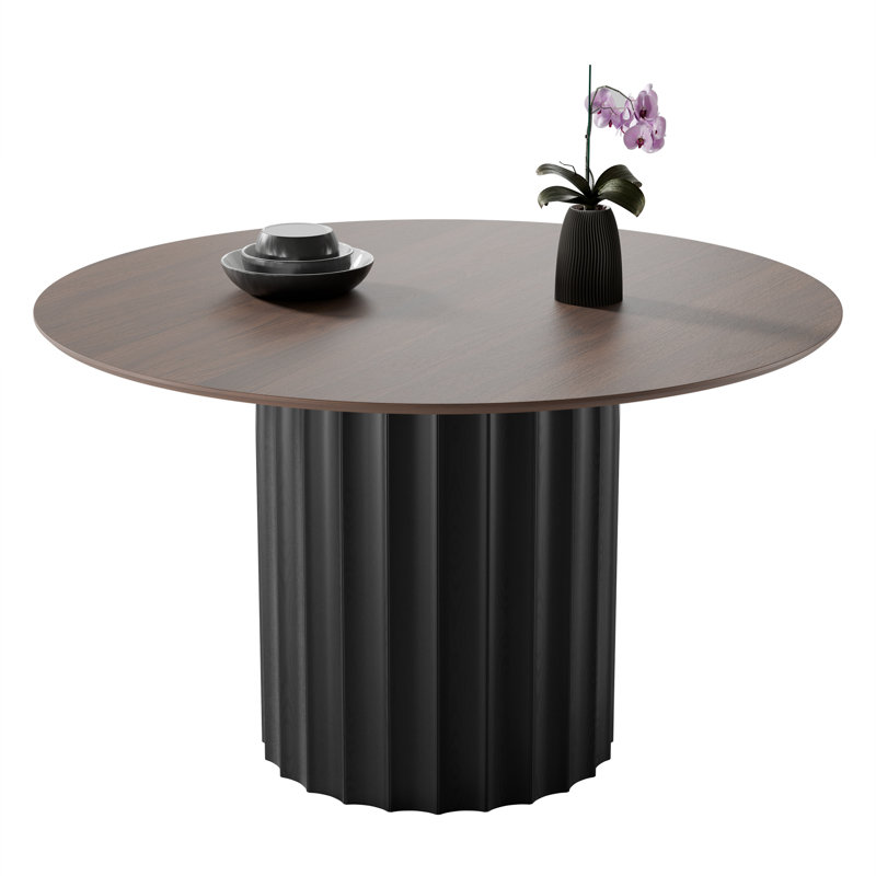 Table de salle à manger Soild, Brown Wood, H 30 po x L 46 po x l 46 po