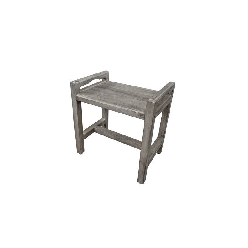 Antique Grey Teak Shower Bench with LiftAide Arms