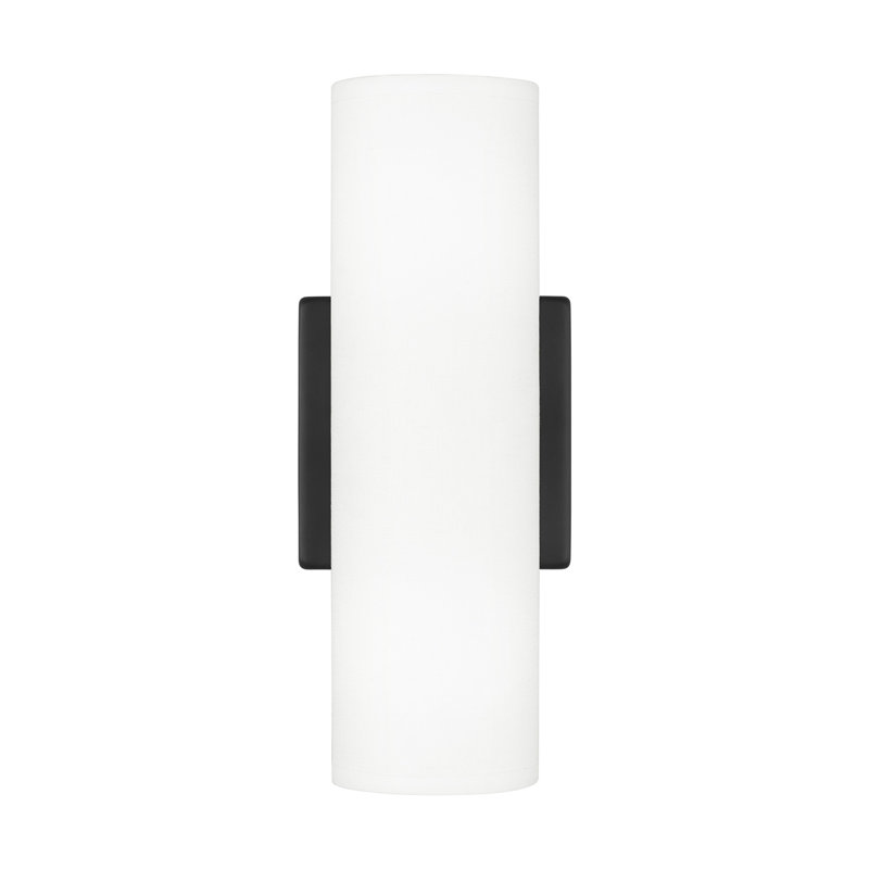 Capalino 12" White Cylinder Modern Vanity Sconce