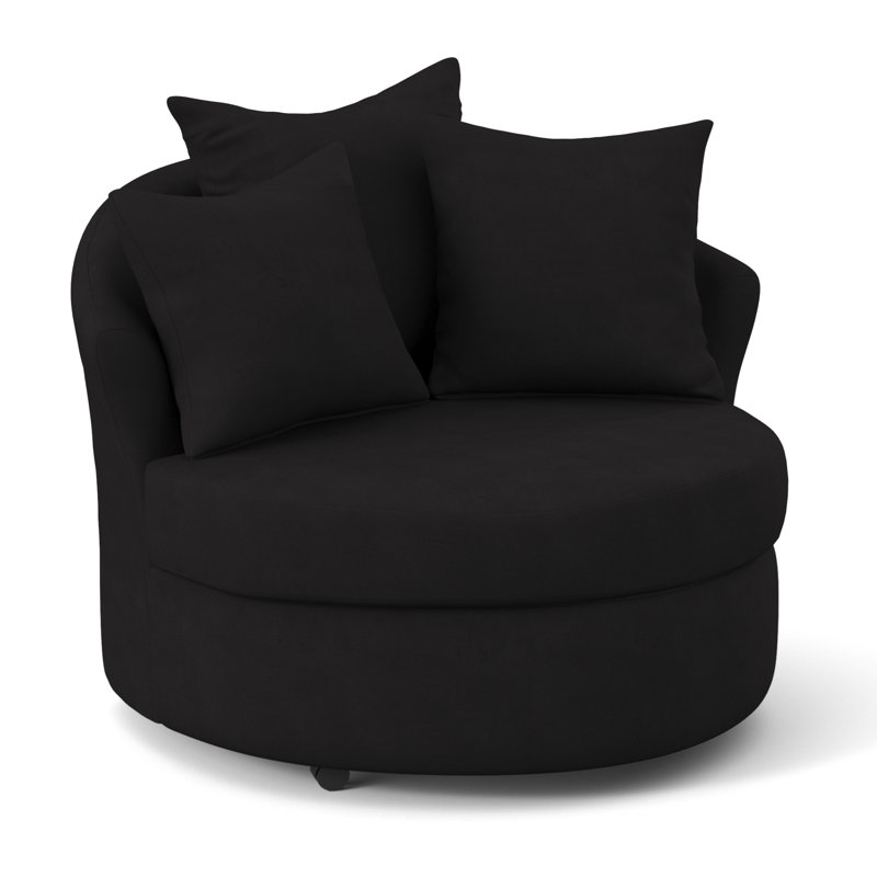 Fauteuil demi-tonneau Alsup, Noir bulldozer