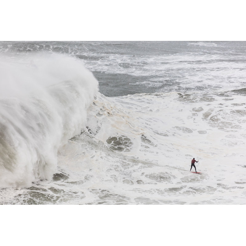 Surfing In Giant Waves by Jan-Otto - Wrapped Canvas Print, 61cm H x 91cm W x 3.8cm D