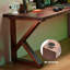 Bureaux rectangulaires en bois massif noyer-996067322