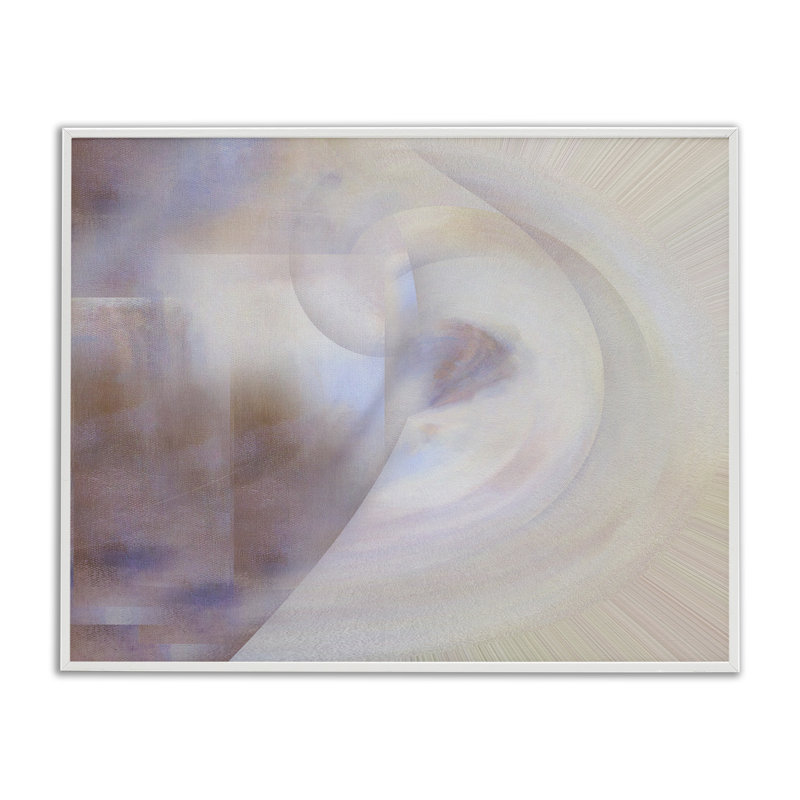 Estampe numérique abstraite beige délavé par Noah Bay, Estampe numérique encadrée blanc bord de mer, H 16 po x l 20 po