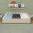 Upholstered Platform Bed with USB and Twin Size Trundle-94375232