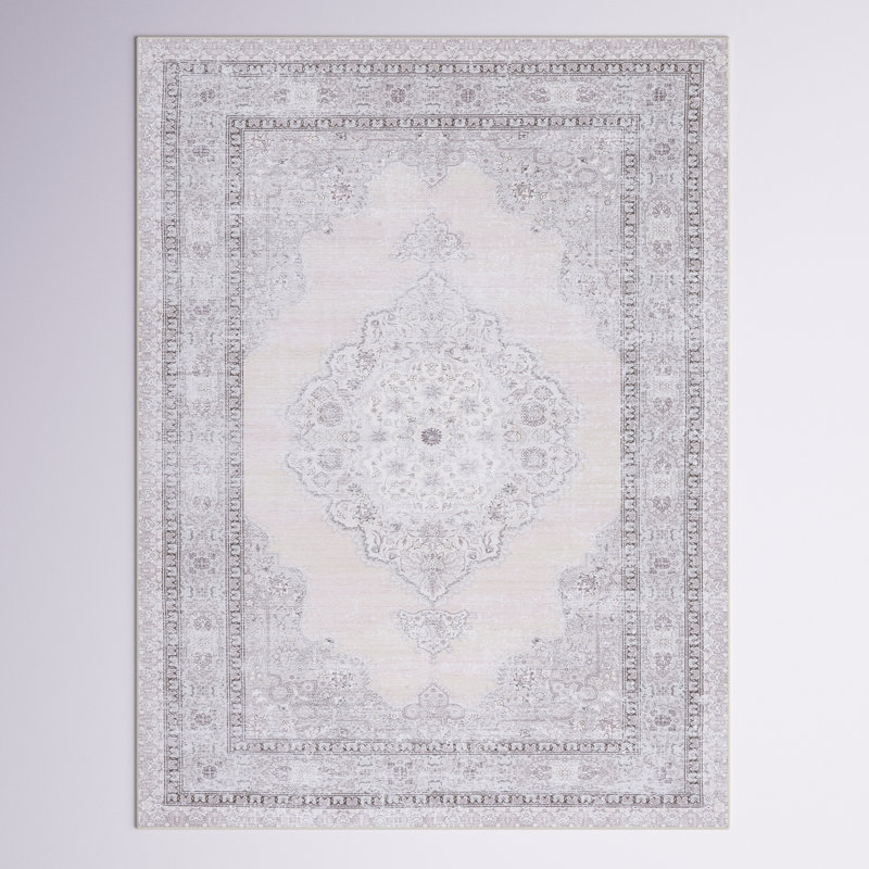 Tapis beige / vert clair Alma, Rectangle 9 pi x 12 pi